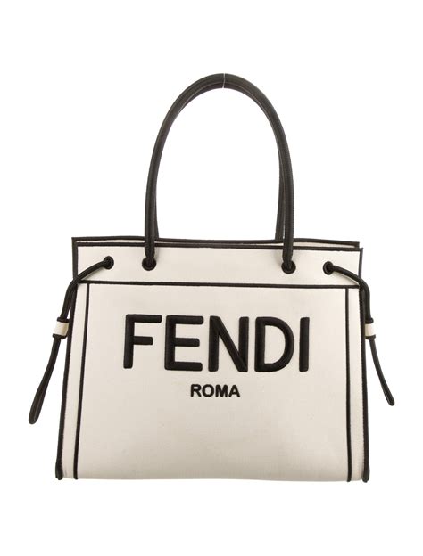 fendi bag canvas|Fendi roma canvas tote.